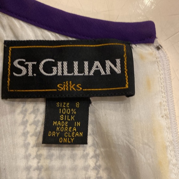 St. Gillian’s Ladies Vintage 100% Silk Dress.  Houndstooth Design.  Size 8. - Picture 7 of 9